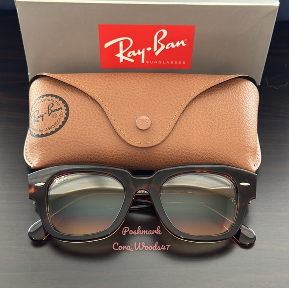 RayBan State Street Tortoise Frame RB2186 Gradient Brown Lens Unisex New - Picture 4 of 17